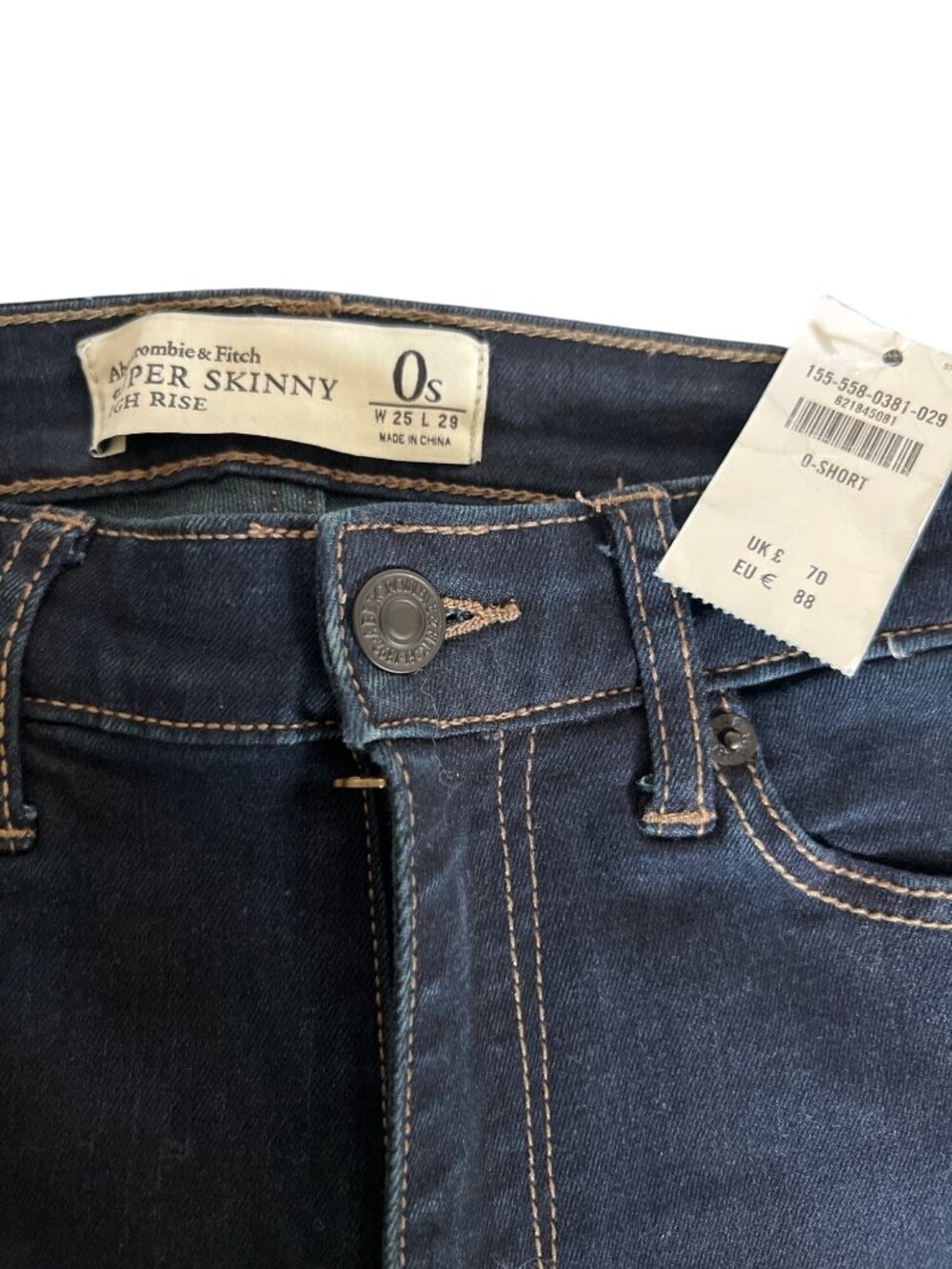 NWT‎ Abercrombie & Fitch High Rise Super Skinny Jeans - 0S / 25 Short